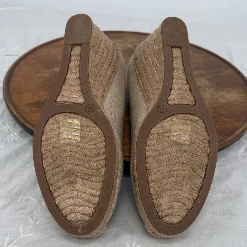 J Crew Shoes Wm 12 Espadrille Wedge Heels Seville Gold Metallic Slip On